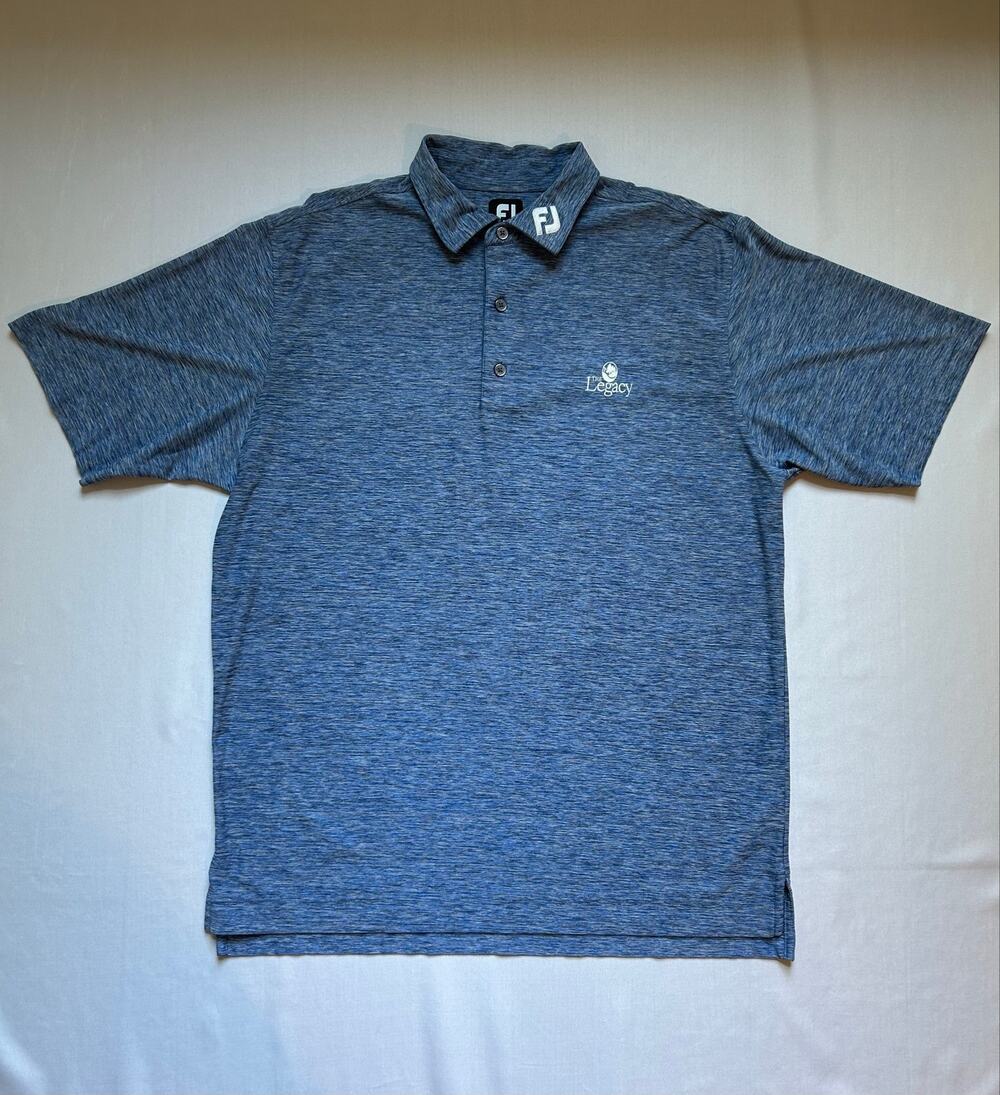 Foot Joy Performance Golf Polo Shirt The Legacy Heather Blue Large